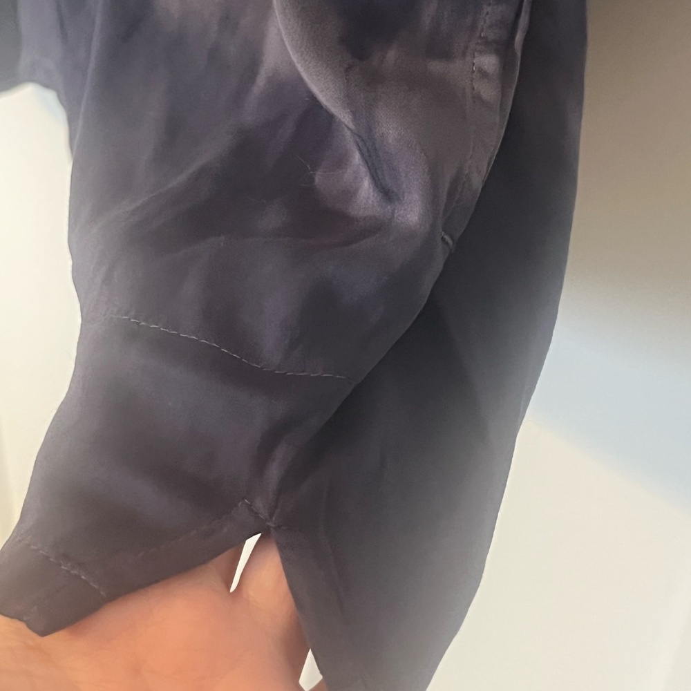 Pure Jill J Jill Top Elbow Sleeve Boatneck Tunic Blue Tie Dye Blouse L Tall NWT - Picture 6 of 12